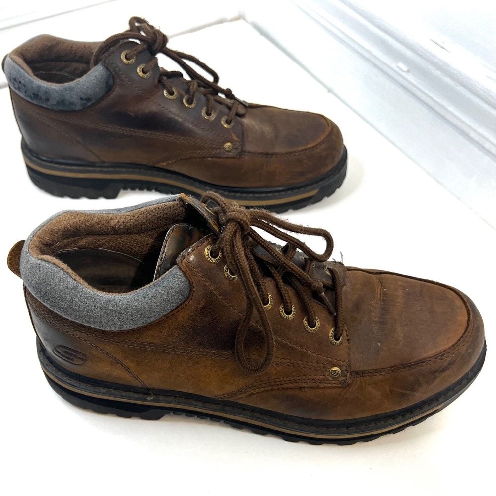 Skechers Mens Mariners Leather Utility Boots Size US 11.5 Brown